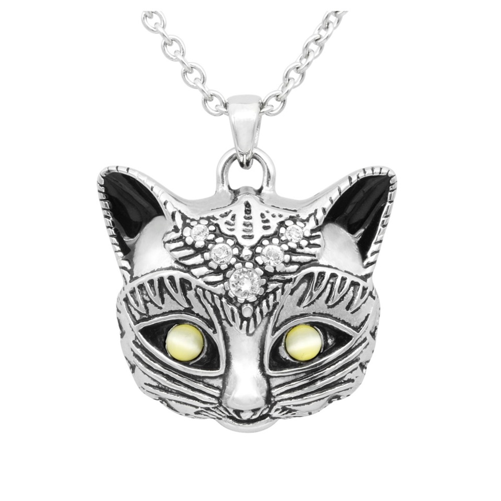 Cat 9 Lives Necklace -NWT- Austrian Crystal and stainless Steel